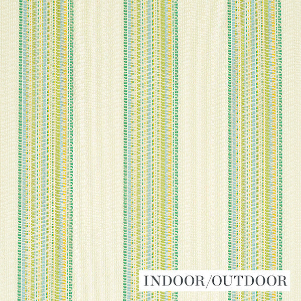 Schumacher Fabric 79150 Bendita Stripe Indoor/Outdoor Leaf