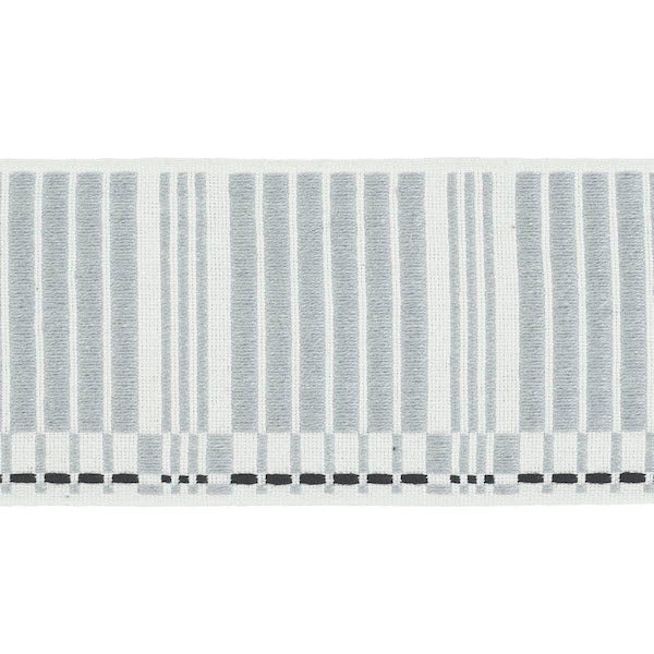 Schumacher Fabric Trim 79211 Carmo Tape Wide Silver & Black