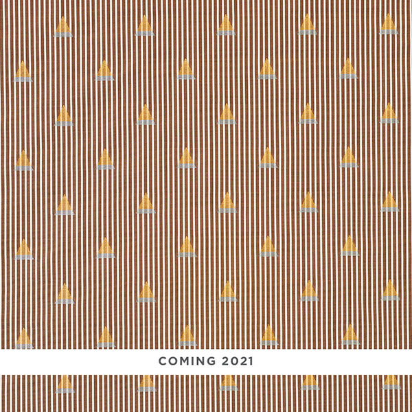 Schumacher Fabric 79362 Ludus Stripe Brown