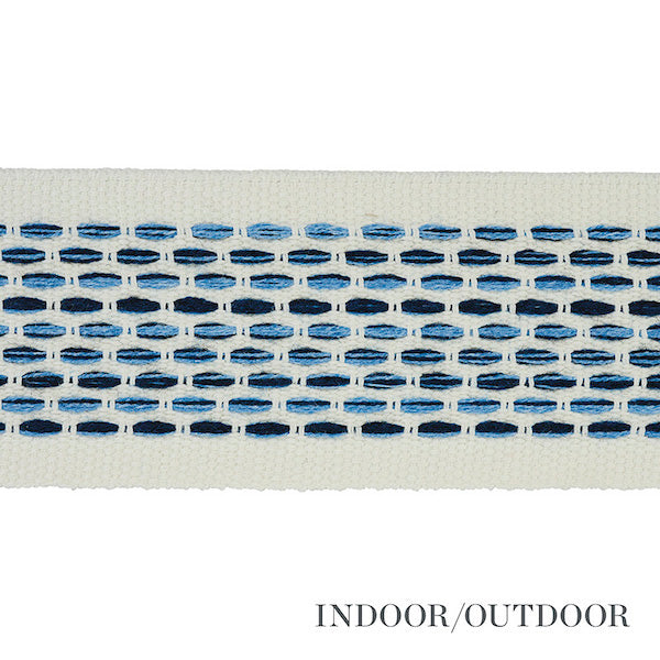 Schumacher Fabric Trim 79421 Portola Tape Indoor/Outdoor Blue