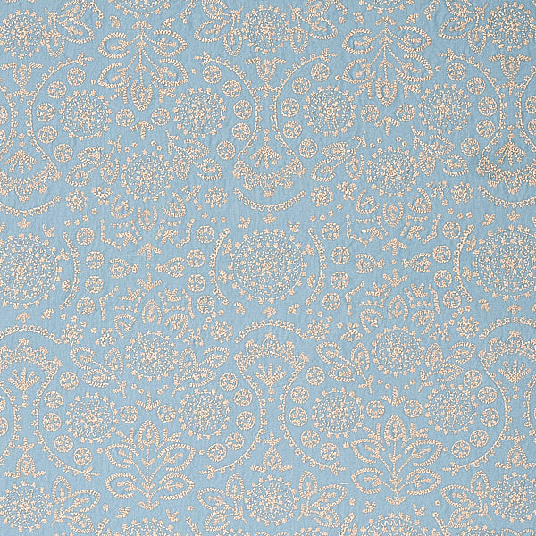 Schumacher Fabric 79860 Tiana Embroidery Chambray