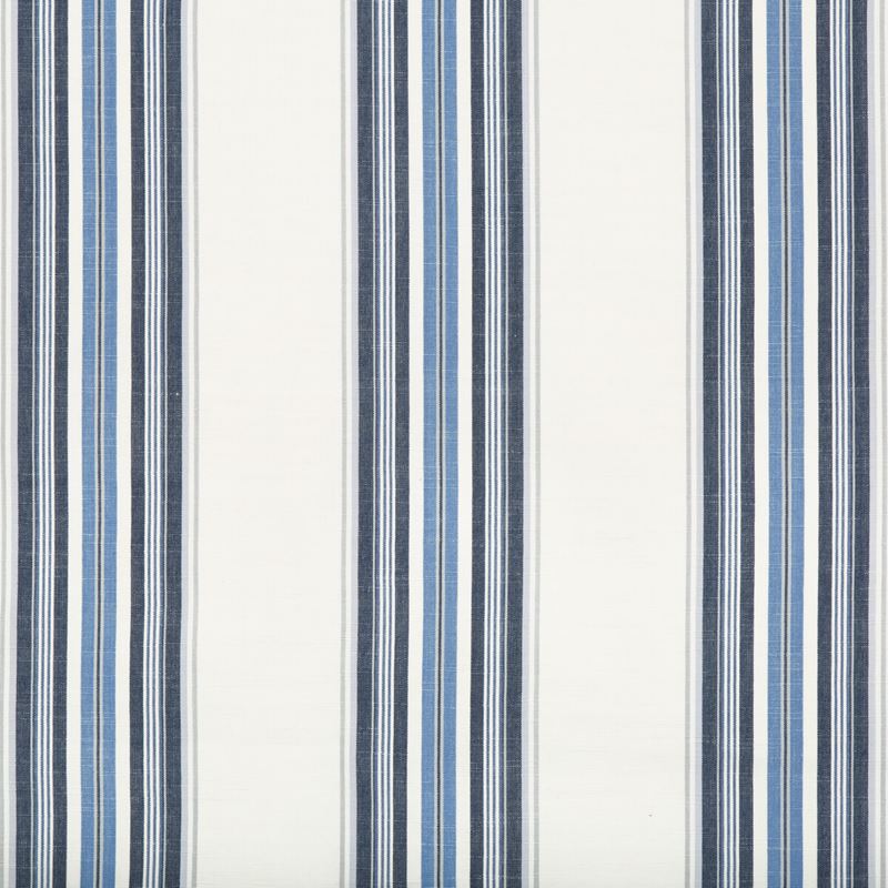 Brunschwig & Fils Fabric 8017101.505 Verdon Stripe Indigo/Sky