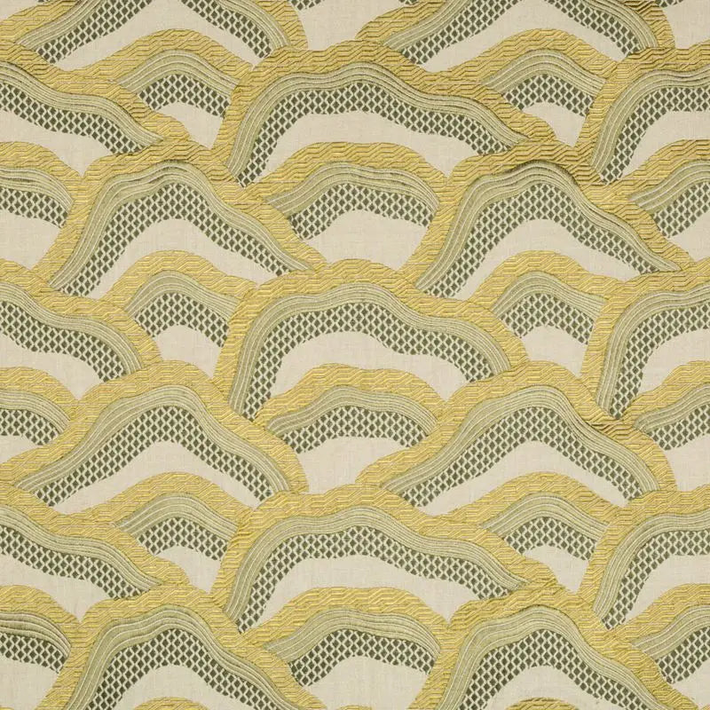 Brunschwig & Fils Fabric 8017127.340 Les Rizieres Emb Citron