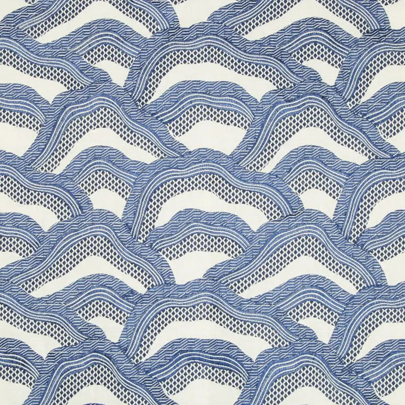 Brunschwig & Fils Fabric 8017127.50 Les Rizieres Emb Royal/Navy