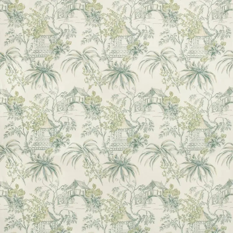 Brunschwig & Fils Fabric 8019138.133 Tongli Print Lagoon