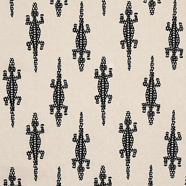 Schumacher Fabric 80200 Baracoa Embroidery Black