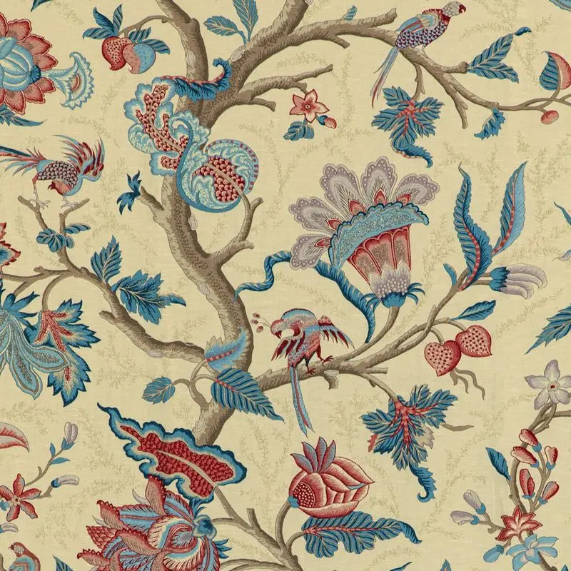 Brunschwig & Fils Fabric 8020121.195 Louverne Print Red