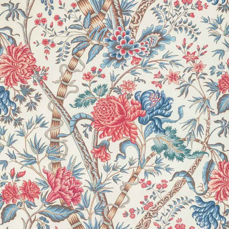 Brunschwig & Fils Fabric 8022100.195 Luberon Print Red/Blue