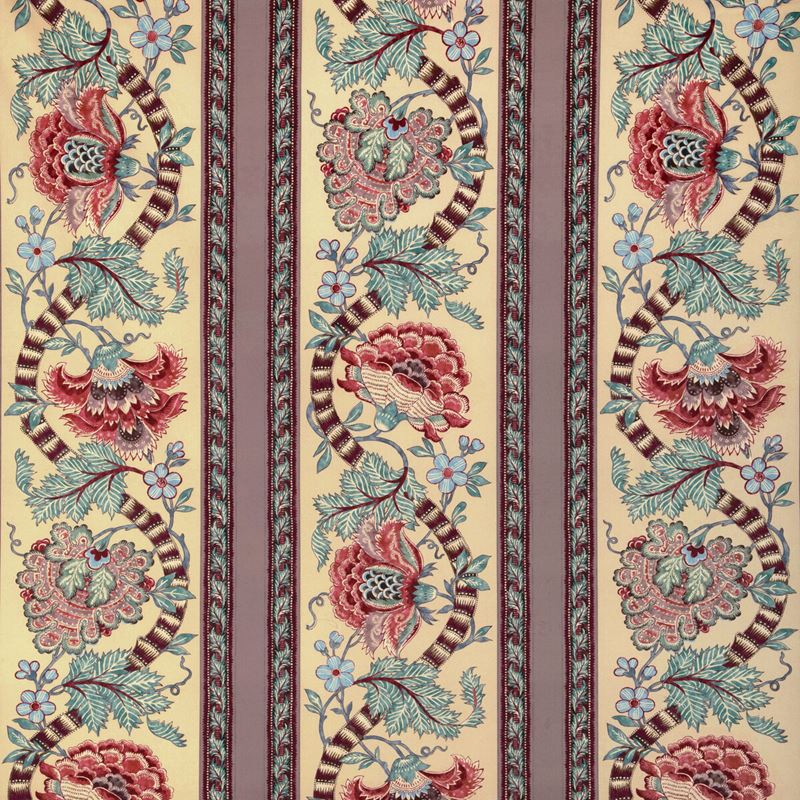 Brunschwig & Fils Fabric 8023106.1635 Lauris Print Beige/Teal