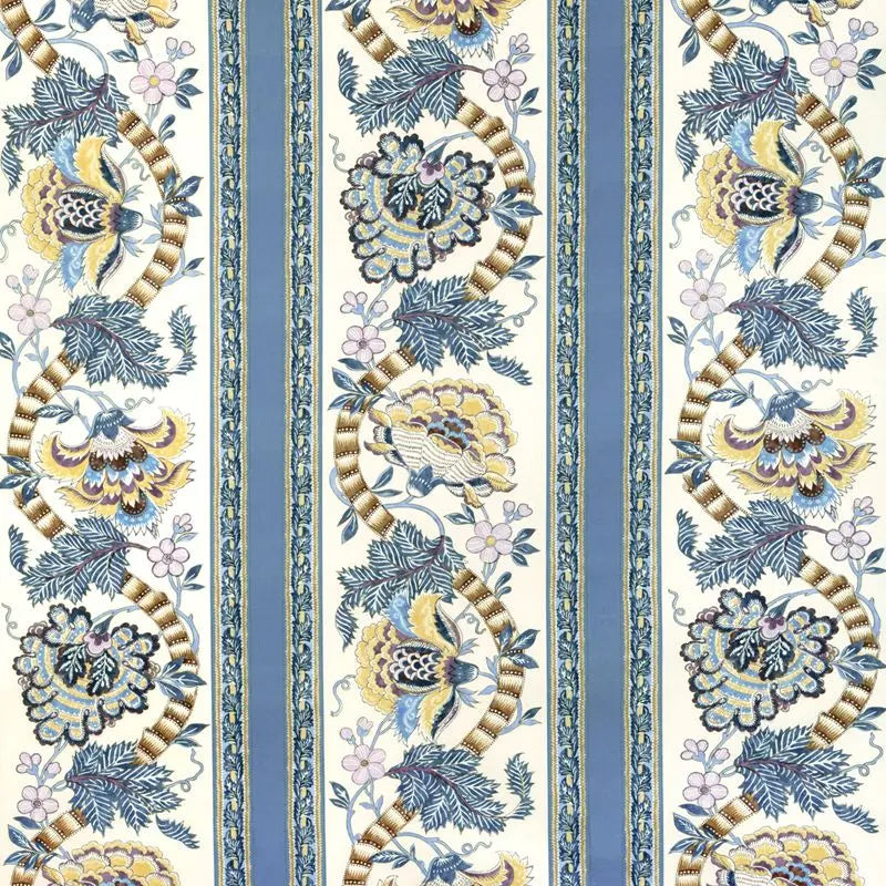 Brunschwig & Fils Fabric 8023106.54 Lauris Print Blue/Gold