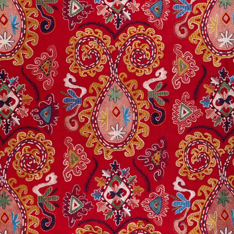 Brunschwig & Fils Fabric 8023117.194 Lavali Emb Red/Gold