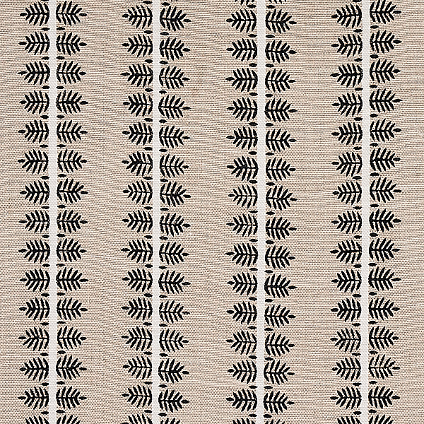 Schumacher Fabric 80523 Alva Hand Block Print Black