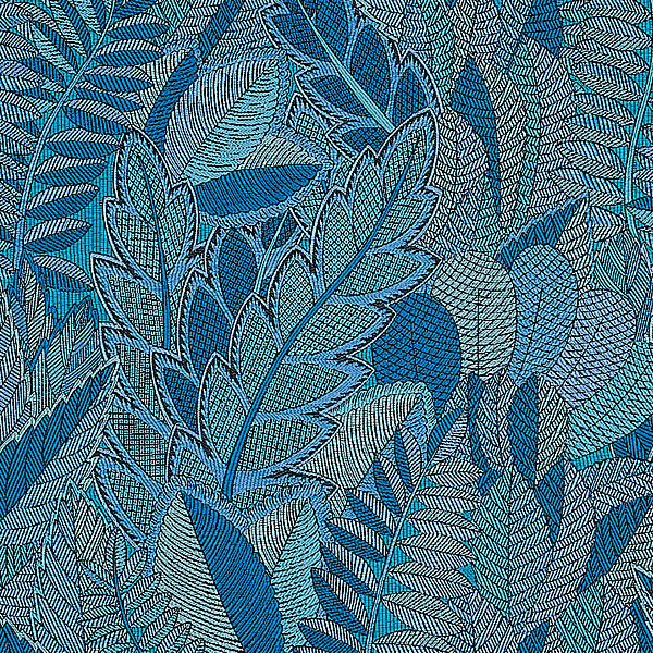 Schumacher Fabric 80563 Japura Forest Blues