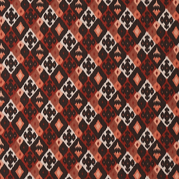 Schumacher Fabric 80660 Sasha Diamond Ikat Terracotta