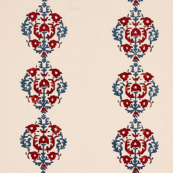 Schumacher Fabric 80711 Constantine Red & Blue