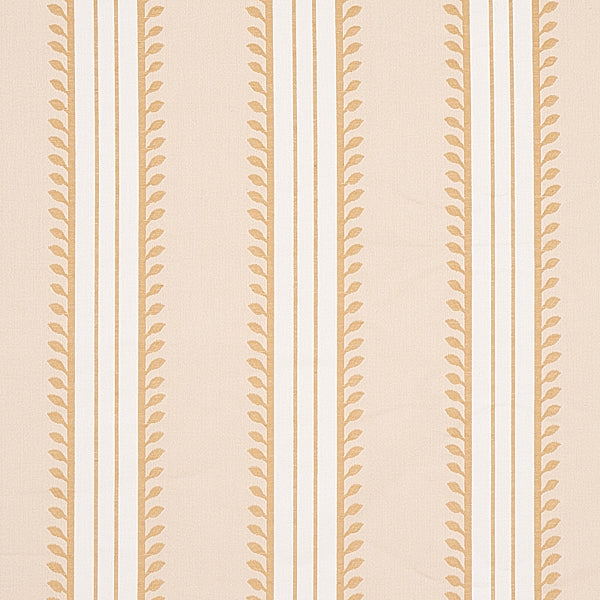 Schumacher Fabric 80720 Etruscan Stripe Ivory & Ochre