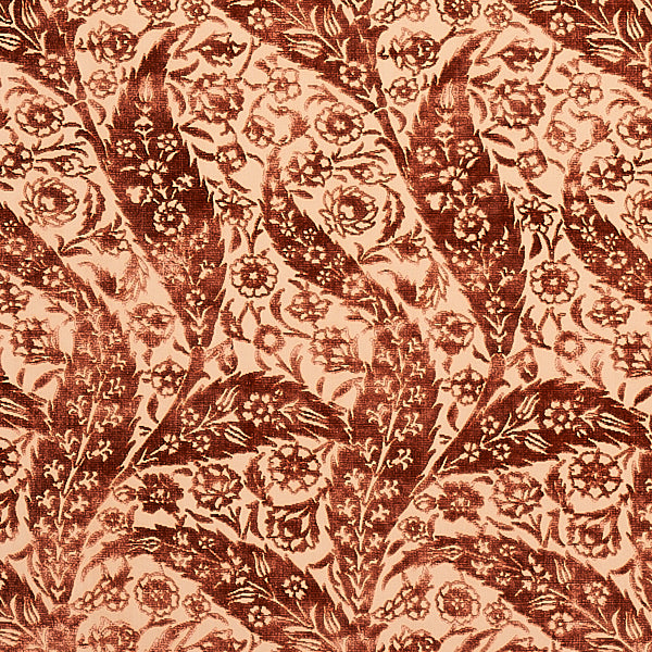 Schumacher Fabric 80781 Saz Paisley Velvet Terracotta