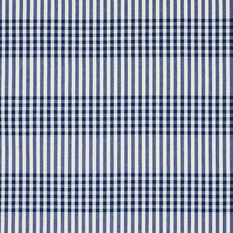 Schumacher Fabric 80802 Bergen Plaid Navy