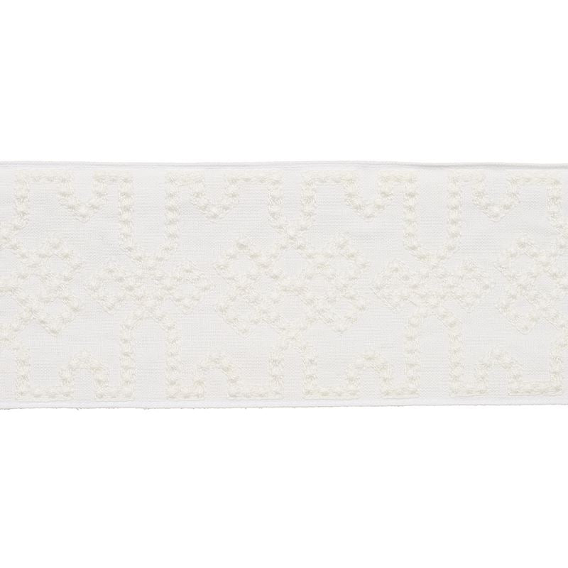 Schumacher Fabric Trim 80884 Knotted Trellis Tape White On White