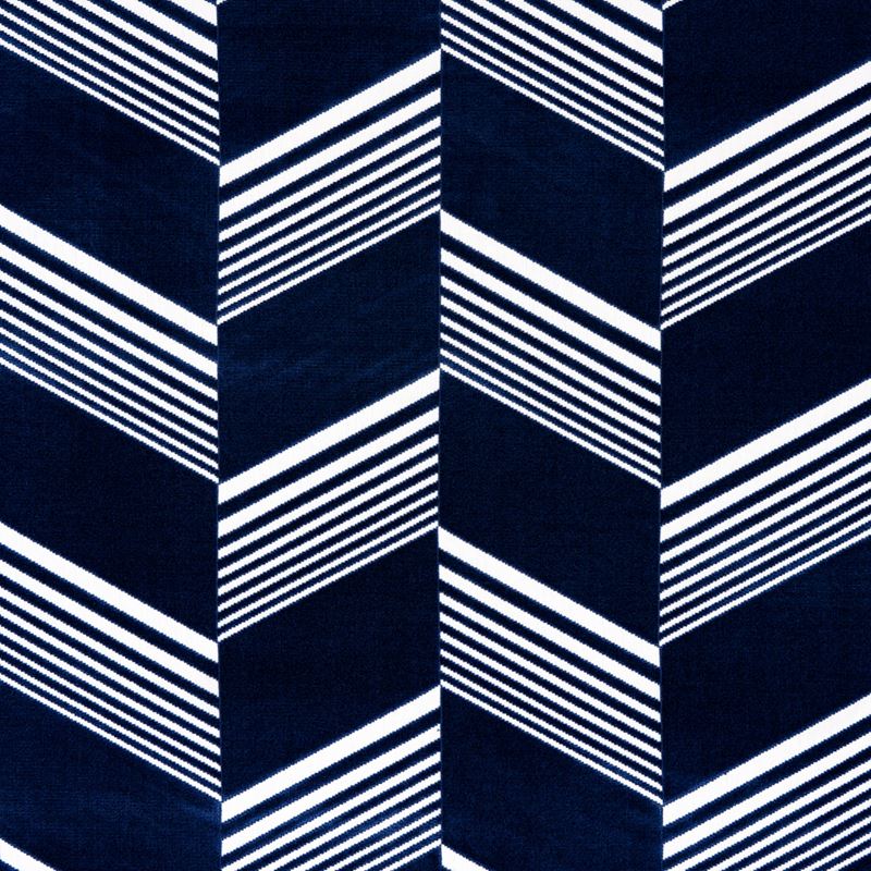 Schumacher Fabric 81571 Jessie Cut Velvet Navy & White