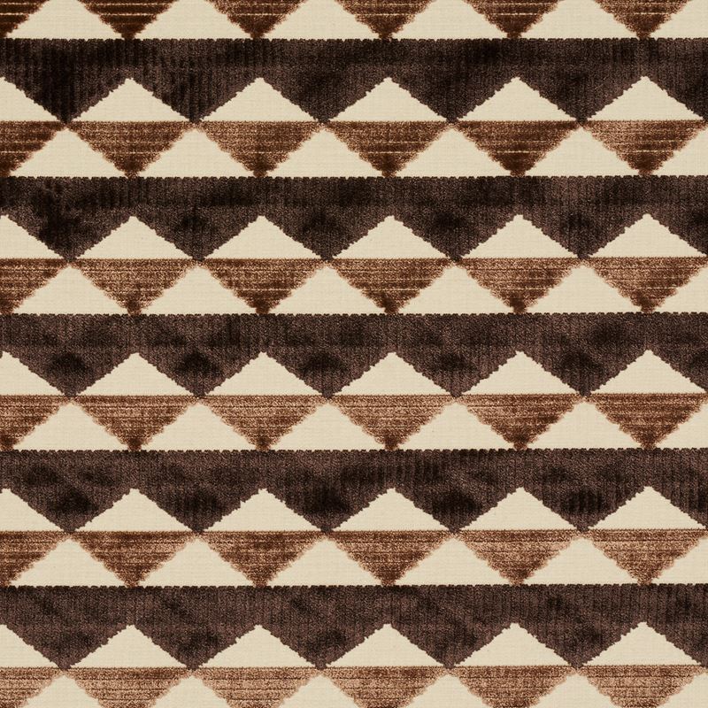 Schumacher Fabric 81821 Ridge Line Velvet Brown