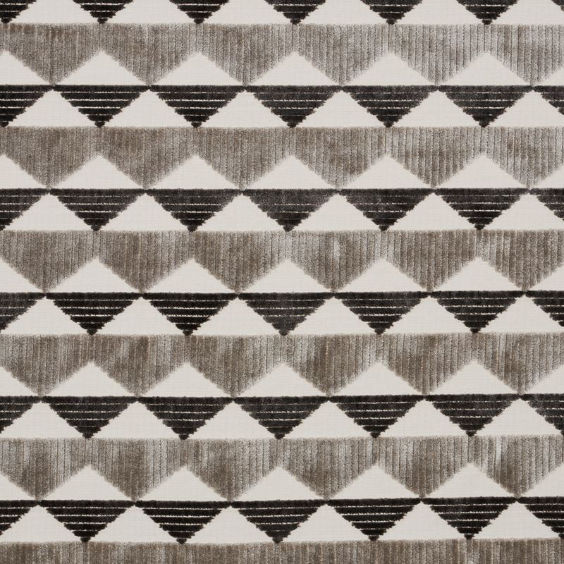 Schumacher Fabric 81822 Ridge Line Velvet Stone Grey