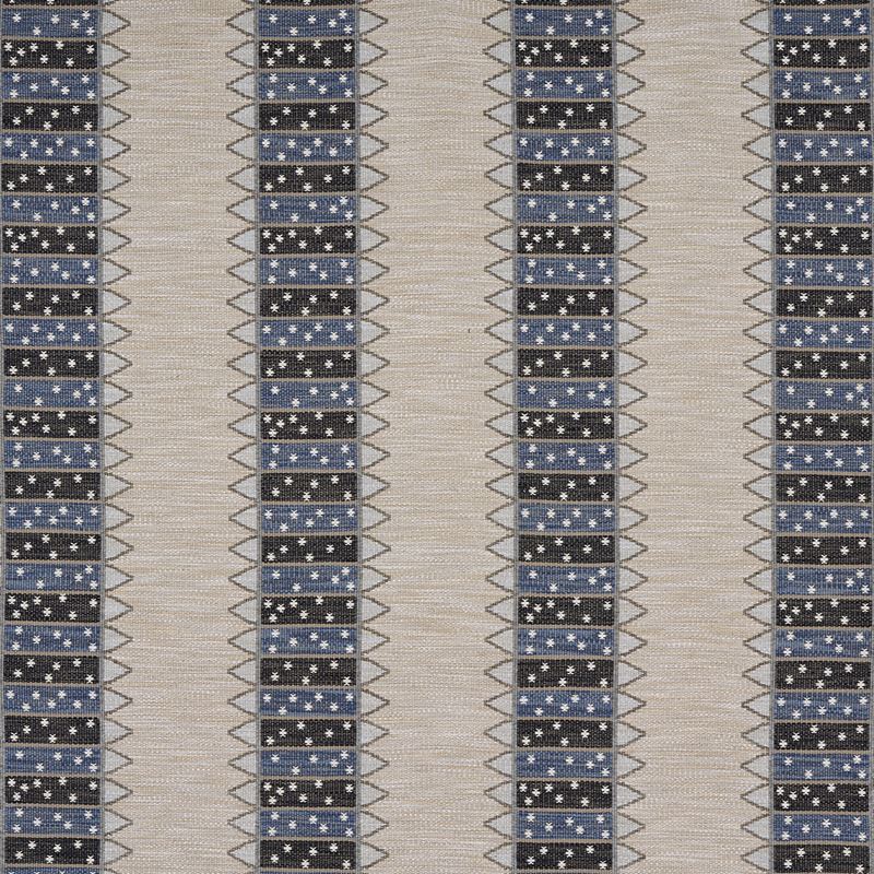 Schumacher Fabric 81982 Noor Kilim Stripe Indigo