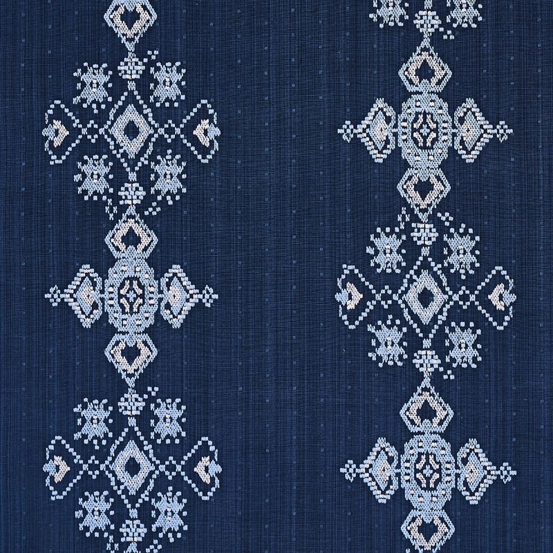 Schumacher Fabric 82070 Nadira Embroidery Indigo