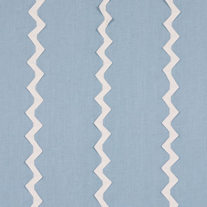 Schumacher Fabric 82222 Lazare Appliquã‰ Ivory On Chambray