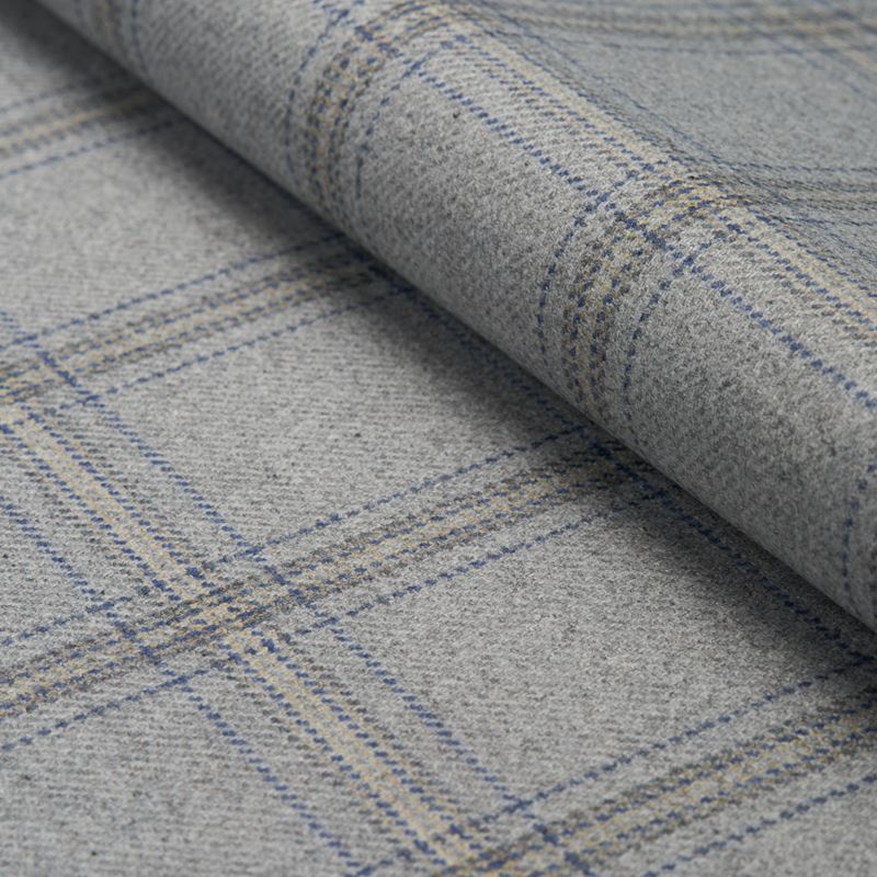 Schumacher Fabric 82342 Blackburn Merino Plaid Grey