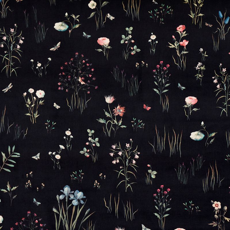 Schumacher Fabric 82540 Primavera Velvet Black