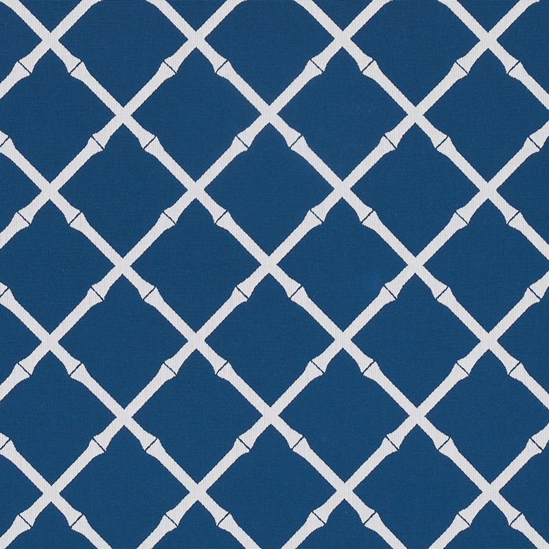 Schumacher Fabric 82762 Bamboo Trellis Indoor/Outdoor Navy