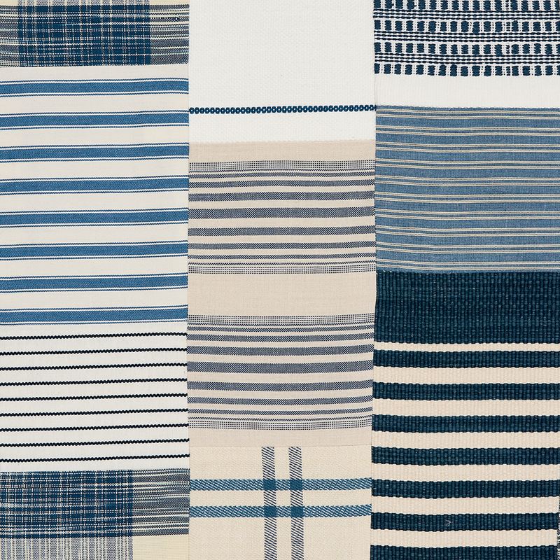 Schumacher Fabric 82900 Carlisle Patchwork Indigo