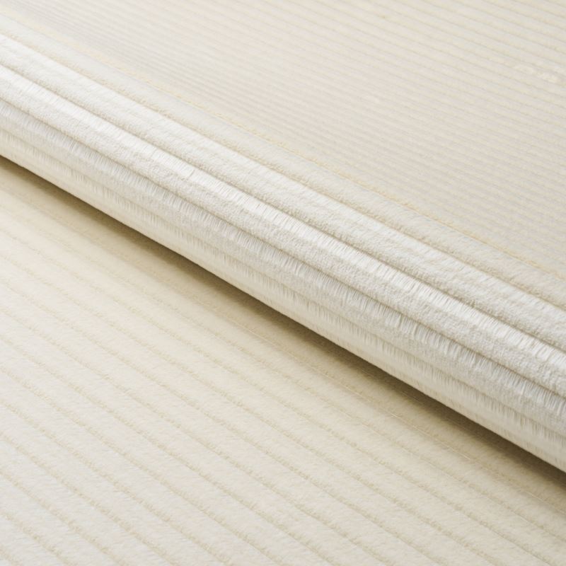 Schumacher Fabric 83300 Petite Channeled Velvet Ivory