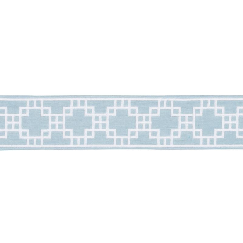 Schumacher Fabric Trim 83591 Squared Away Trellis Tape Sky