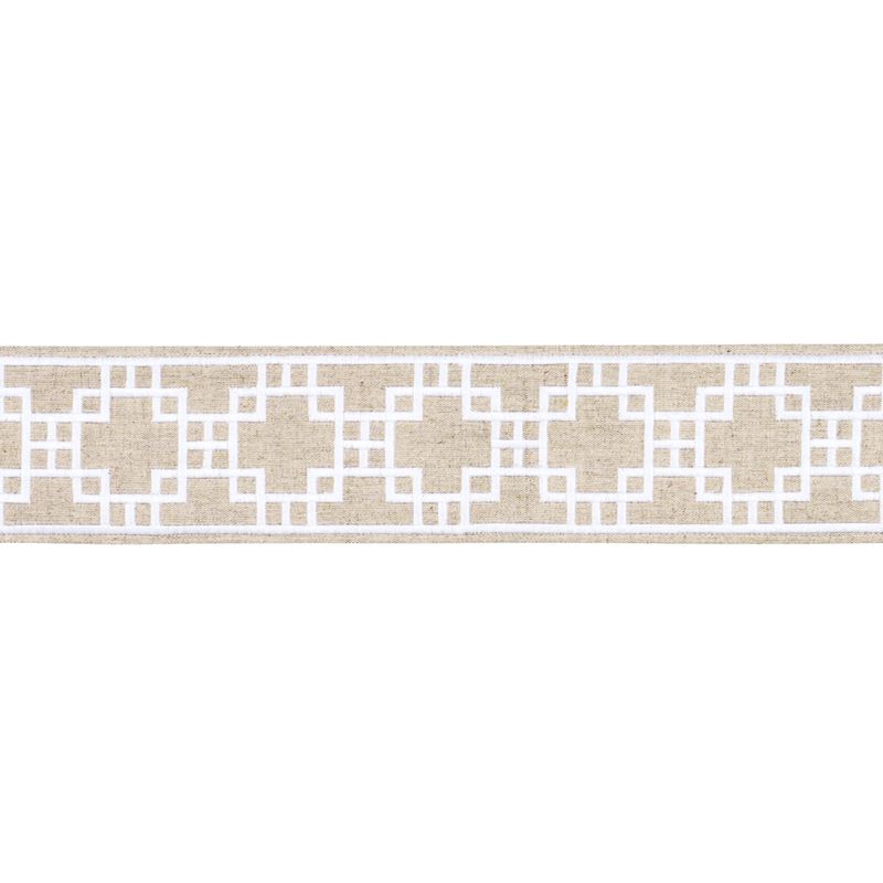 Schumacher Fabric Trim 83592 Squared Away Trellis Tape Natural