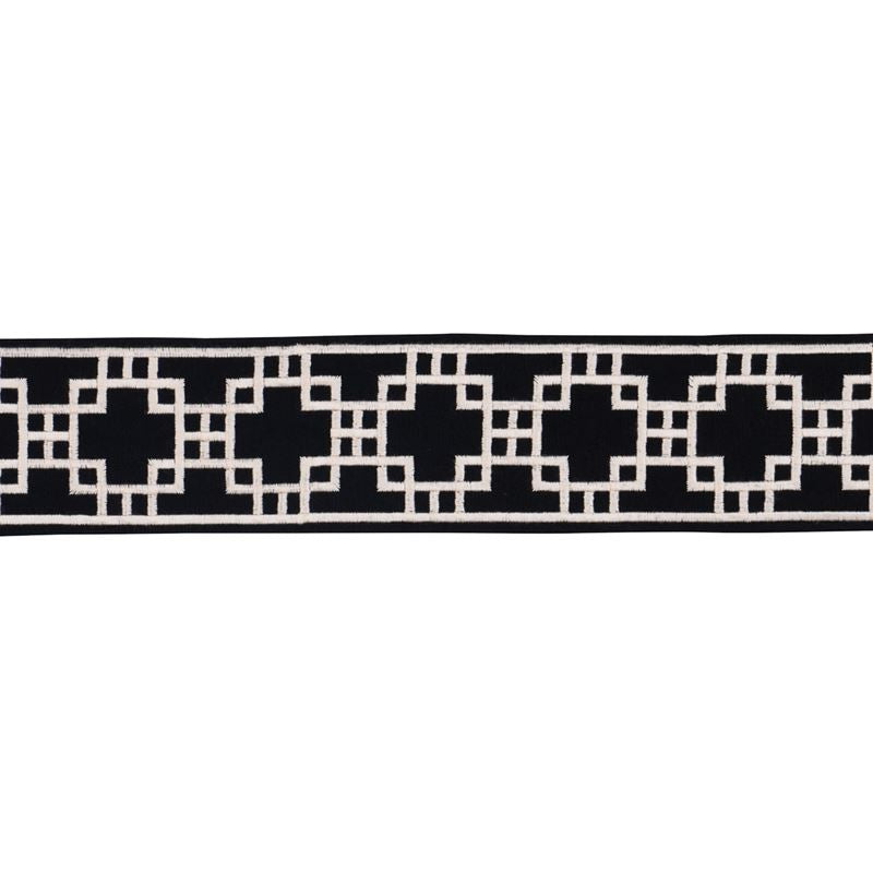 Schumacher Fabric Trim 83593 Squared Away Trellis Tape Black