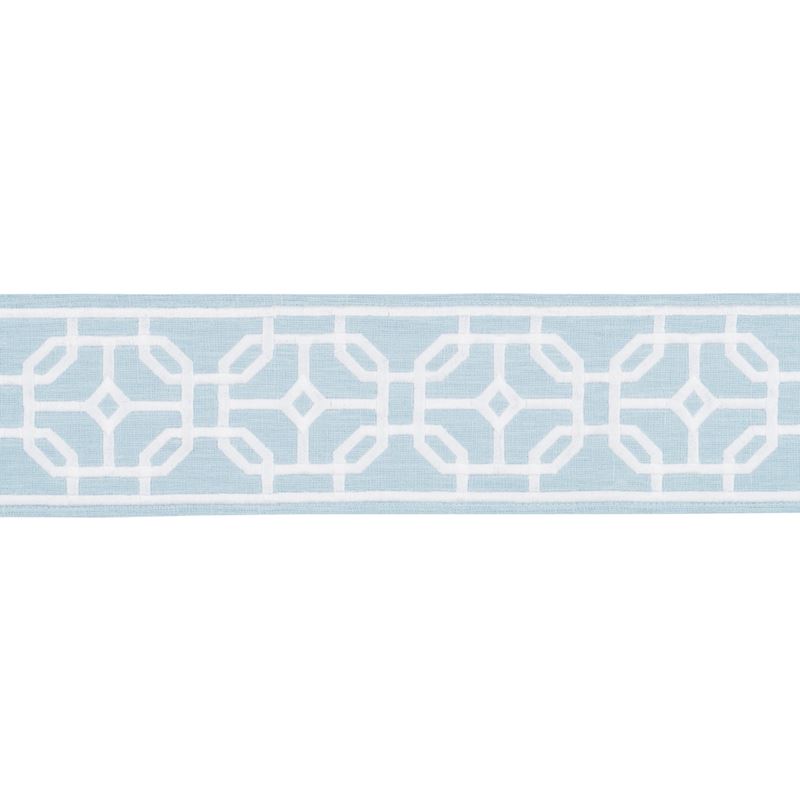 Schumacher Fabric Trim 83650 Gazebo Trellis Tape Sky