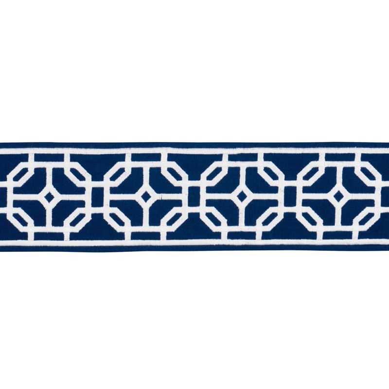 Schumacher Fabric Trim 83651 Gazebo Trellis Tape Navy