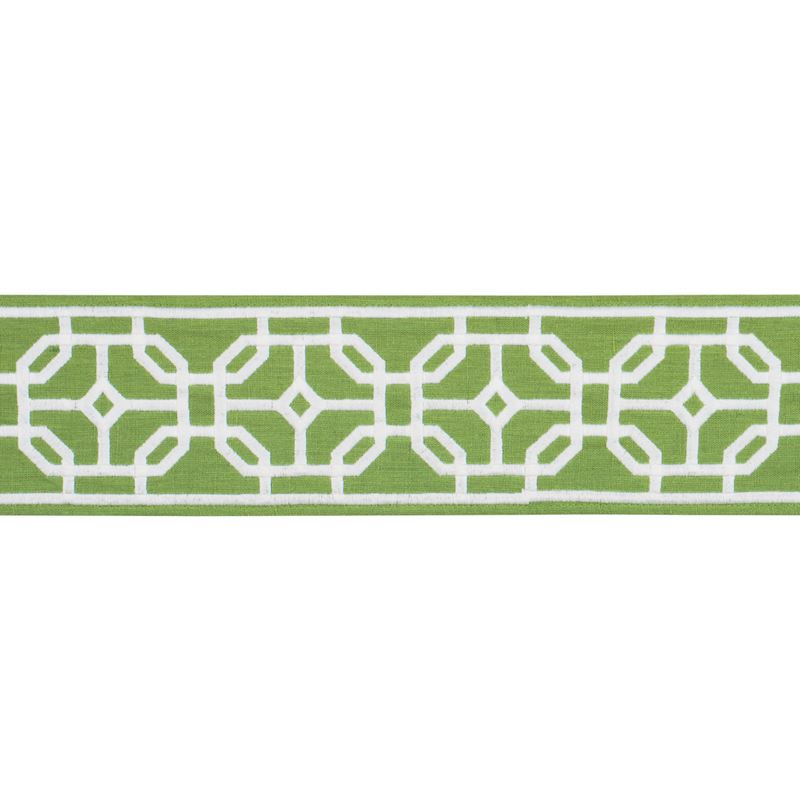 Schumacher Fabric Trim 83652 Gazebo Trellis Tape Green