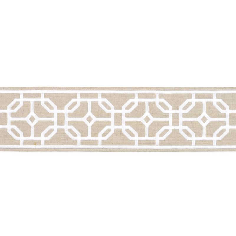 Schumacher Fabric Trim 83653 Gazebo Trellis Tape Natural