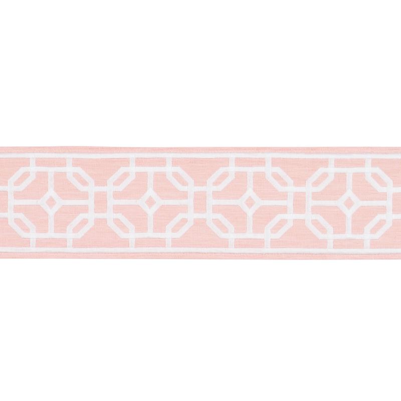 Schumacher Fabric Trim 83654 Gazebo Trellis Tape Blush