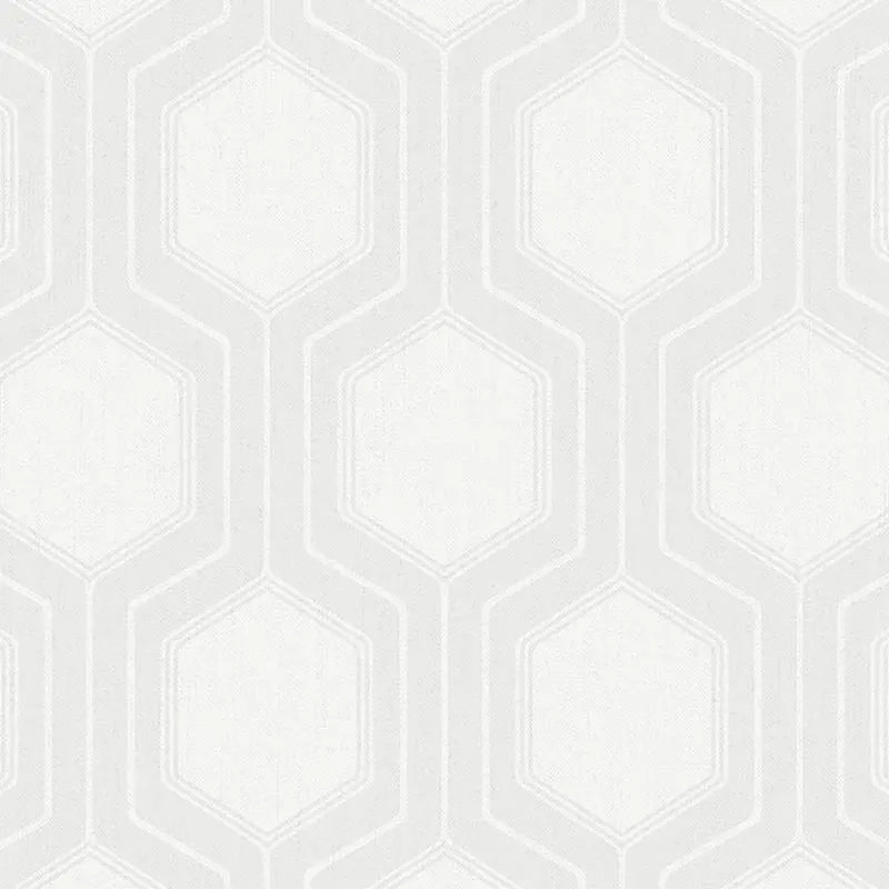 Schumacher Wallpaper 9305 Graphic Hexagon Bone