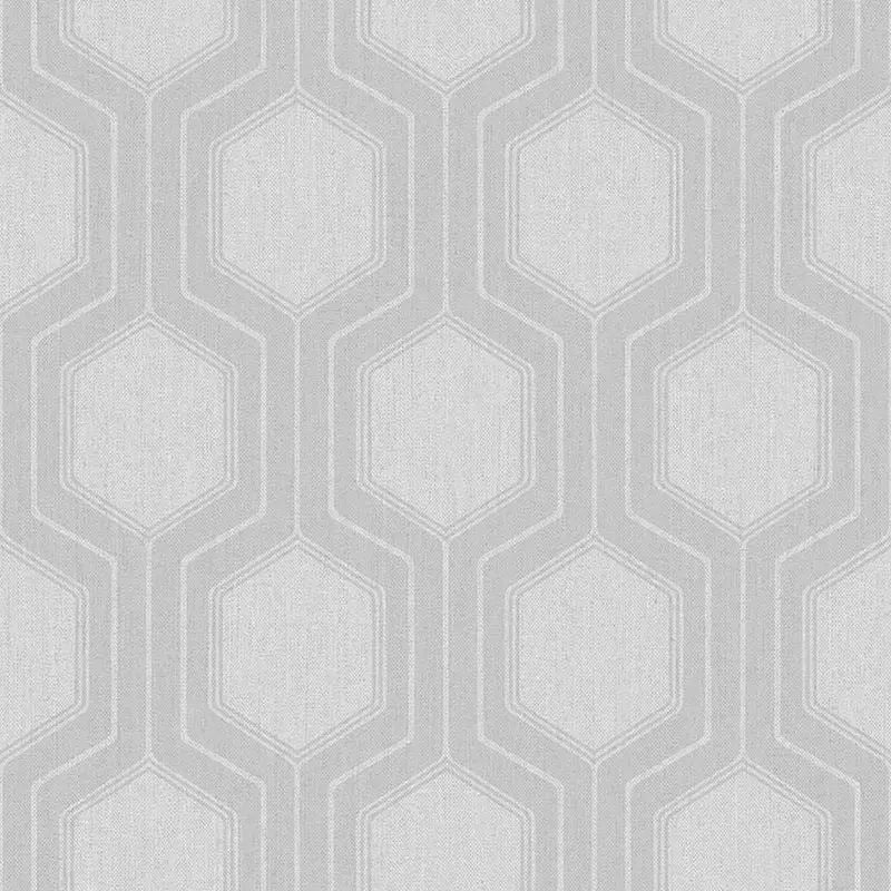 Schumacher Wallpaper 9306 Graphic Hexagon Grey