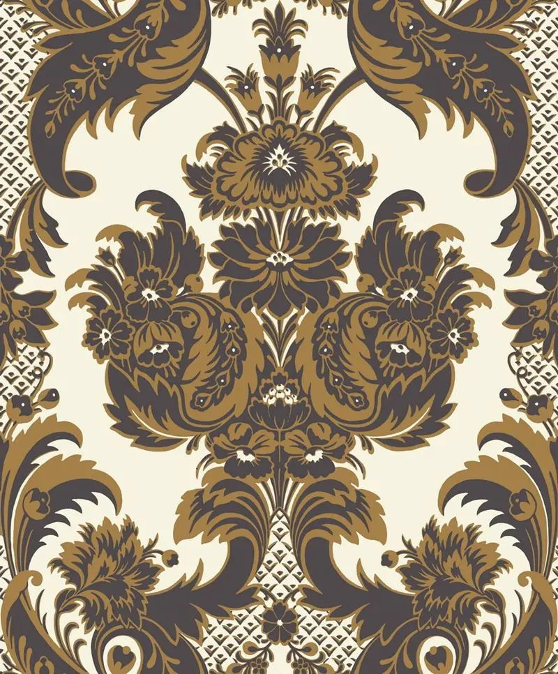 Cole & Son Wallpaper 94/3014.CS Wyndham Black & Gold