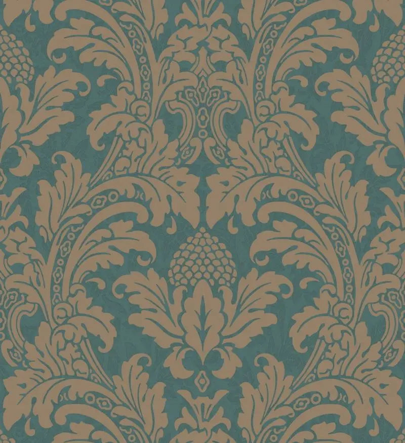 Cole & Son Wallpaper 94/6031.CS Blake Teal and Silver