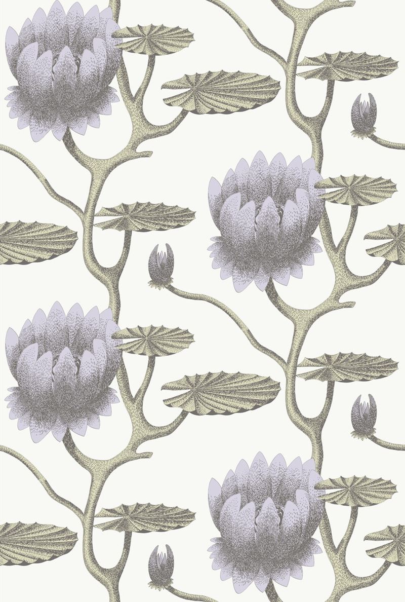 Cole & Son Wallpaper 95/4023.CS Summer Lily Lilac/Grn/Wt
