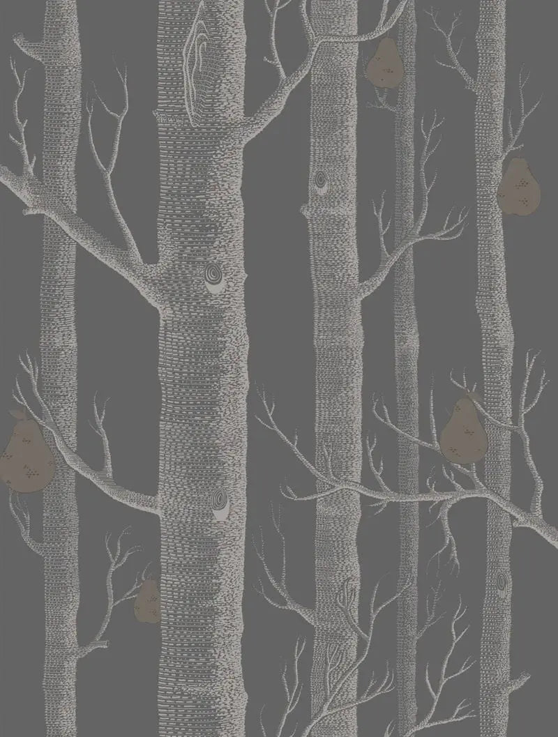 Cole & Son Wallpaper 95/5031.CS Woods & Pears Gilver/Black