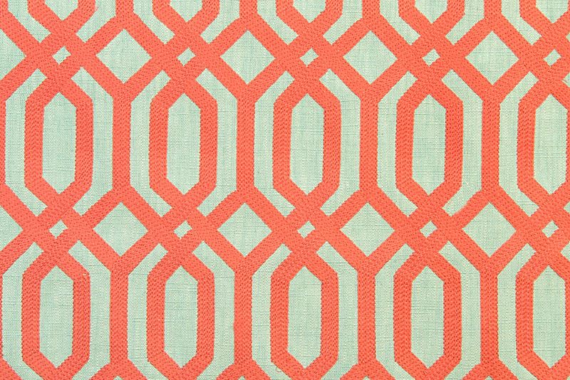 Scalamandre Fabric A9 00041863 Trellis Addiction Coral