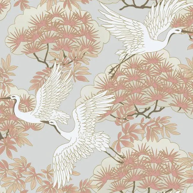 York Wallpaper AF6590 Sprig & Heron